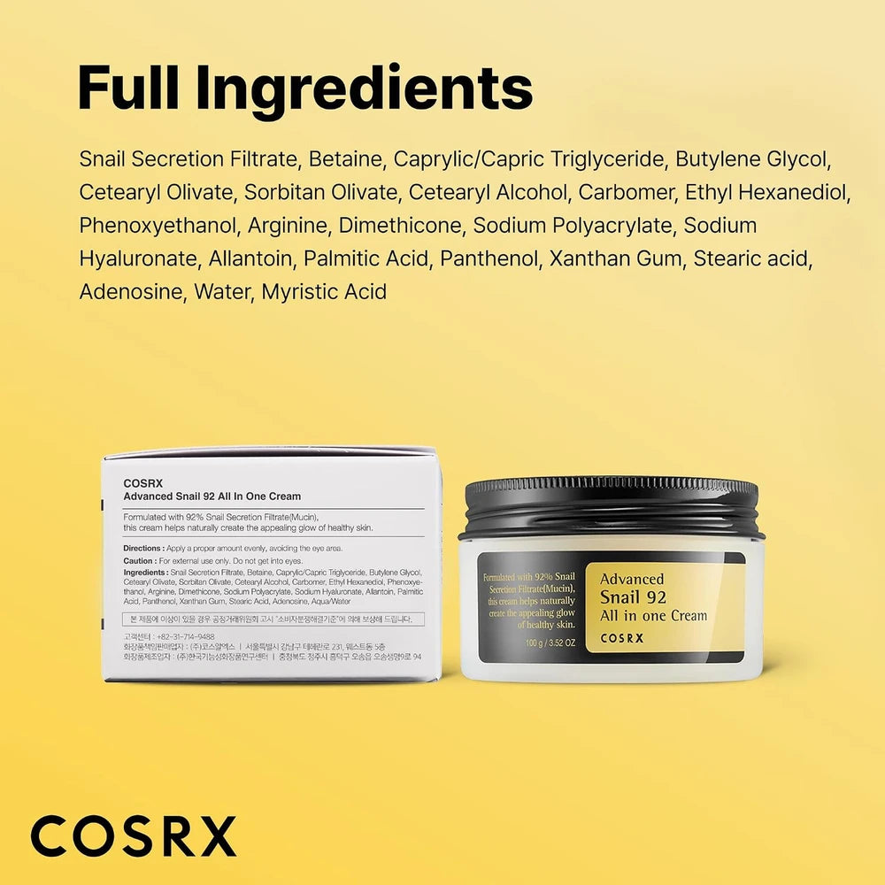 COSRX Advanced Snail 92 All in One Cream — 100 g Jar