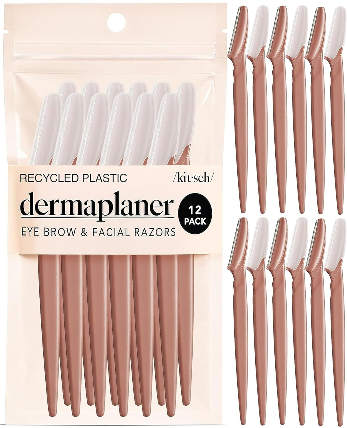 Kitsch Terracotta facial razors twelve pack