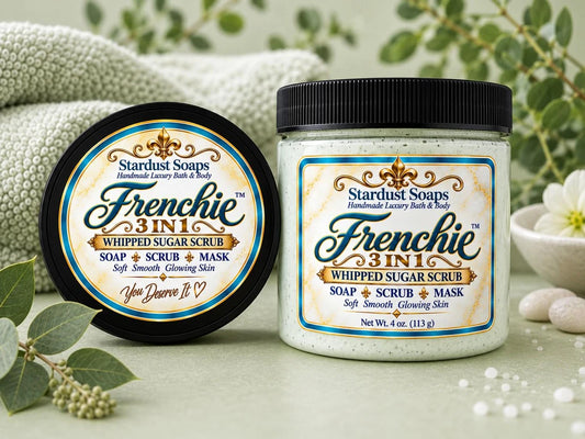 Stardust Soaps Frenchie scrub soap; offer includes one jar