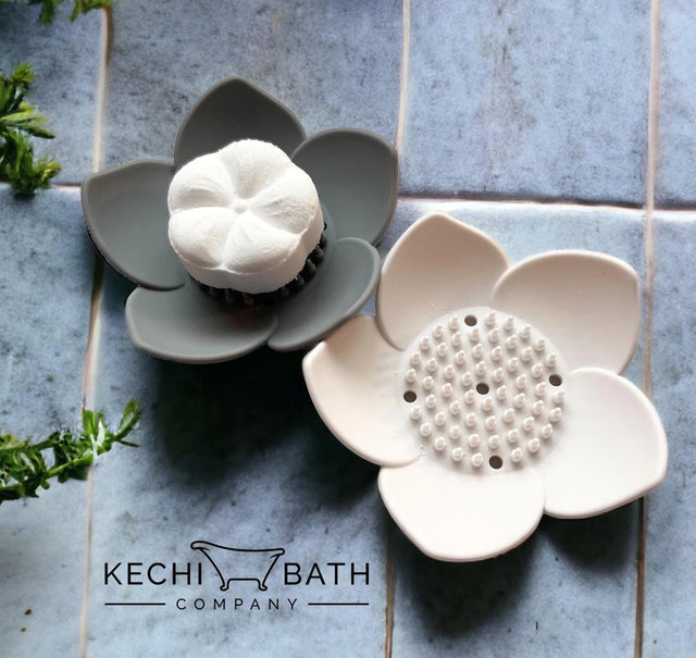 Kechi Bath Co Silicone Shower Steamer Tray — Gray