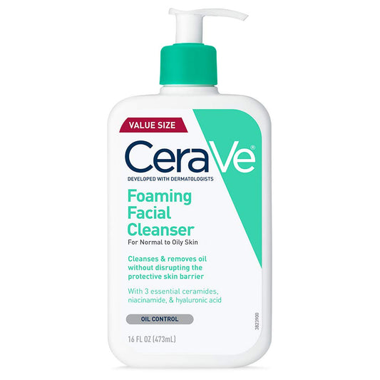 CeraVe Foaming Facial Cleanser, one 16 fl oz bottle